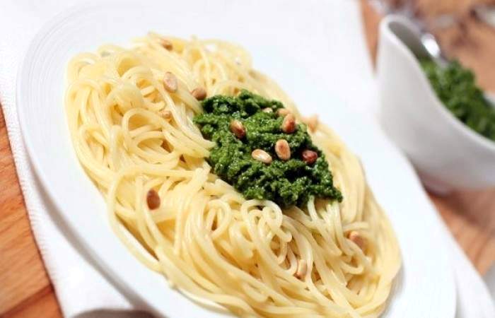 Рецепт Спагетти песто из шпината шаг-5
