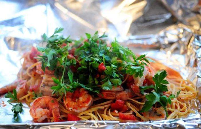 Рецепт Спагетти с креветками шаг-12