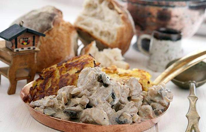 Рецепт Телятина с шампиньонами Готовим Мясо Телятина с шампиньонами