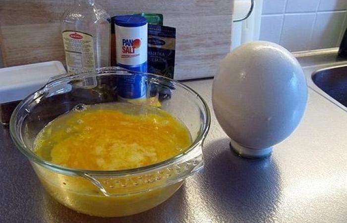 Рецепт Яичница из страусиного яйца шаг-3