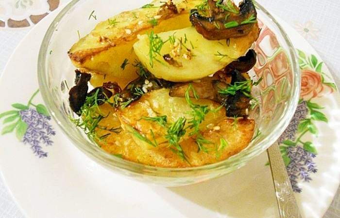 Рецепт Запеченный картофель с грибами шаг-5
