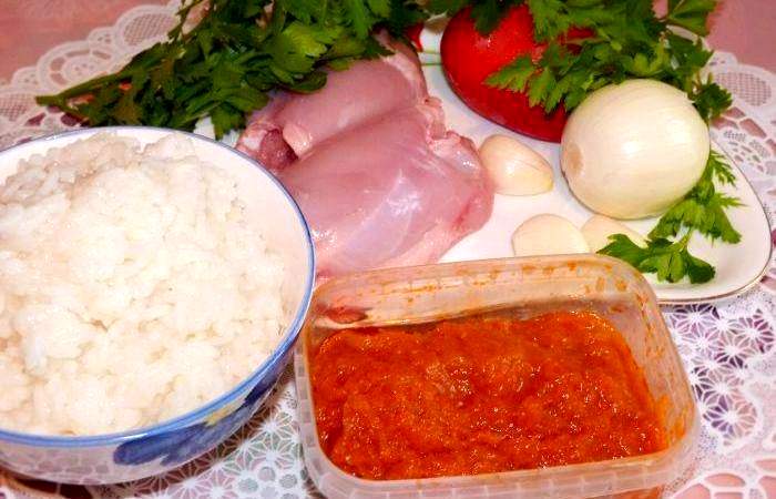 Рецепт Жареный рис с кабачковой икрой шаг-1