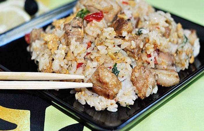 Рецепт Жареный рис со свининой Готовим Мясо Жареный рис со свининой