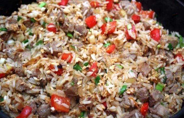 Рецепт Жареный рис со свининой и овощами  шаг-4