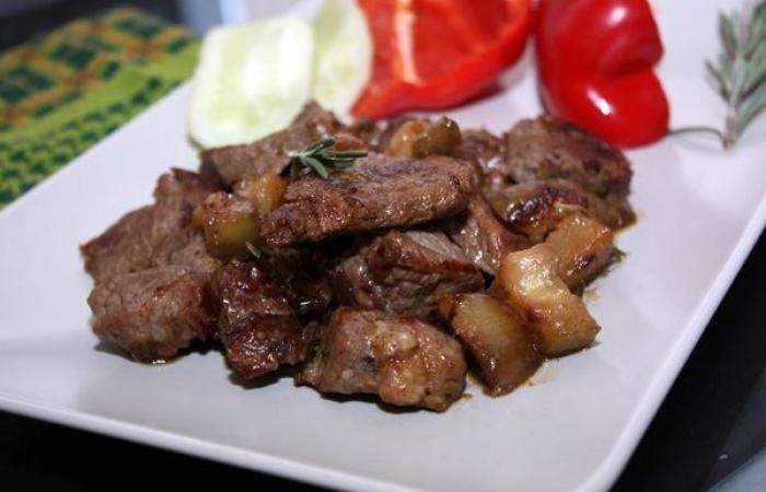 Рецепт Жареное мясо с баклажанами шаг-6