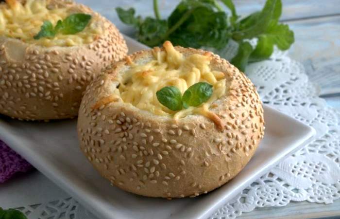 Рецепт Жульен с грибами в булочке Готовим Здоровье Жульен с грибами в булочке