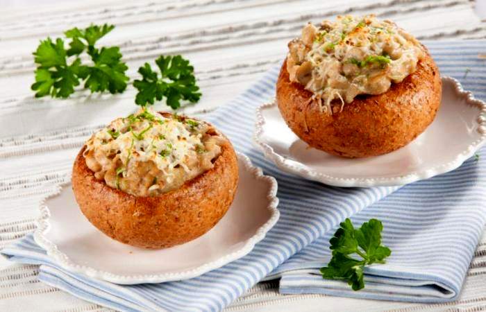 Рецепт Жульен в булочках с грибами и фаршем Готовим Мясо Жульен в булочках с грибами и фаршем