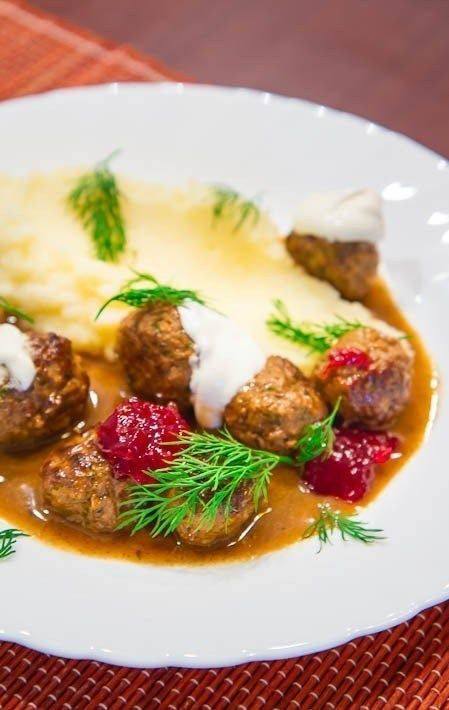 Рецепт Шведские фрикадельки с брусничным джемом Готовим Мясо Шведские фрикадельки с брусничным джемом