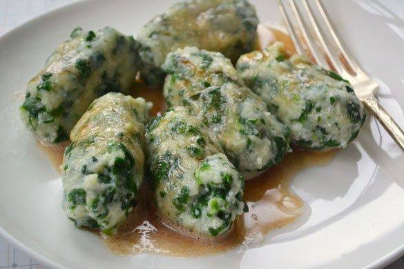 Рецепт Творожные лепешки со шпинатом (Gnudi) Готовим Вегетарианские Творожные лепешки со шпинатом (Gnudi)