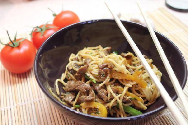 Рецепт Говядина с лапшой в кисло-сладком соусе Готовим Мясо Говядина с лапшой в кисло-сладком соусе