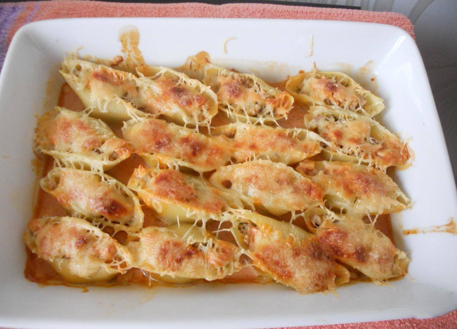 Большие макароны с фаршем внутри с фото рецепт в духовке с сыром