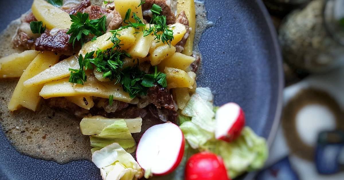 Рецепт Картошечка с мясом в сметане Готовим Мясо Картошечка с мясом в сметане