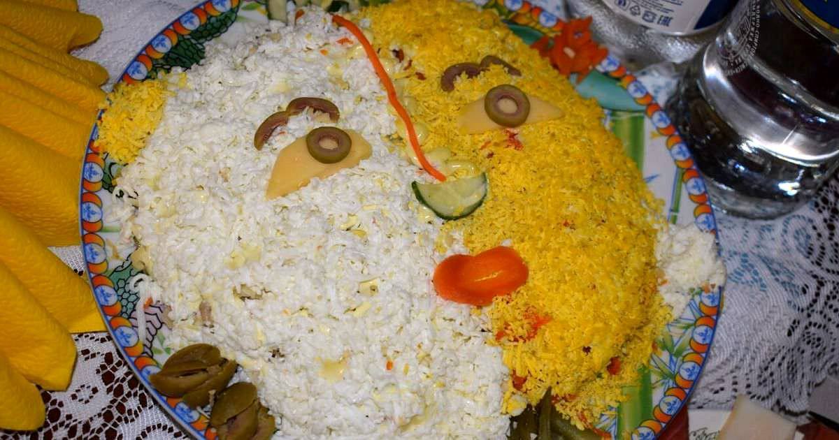 Рецепт Мясной салат "День-ночь" Готовим Мясо Мясной салат "День-ночь"