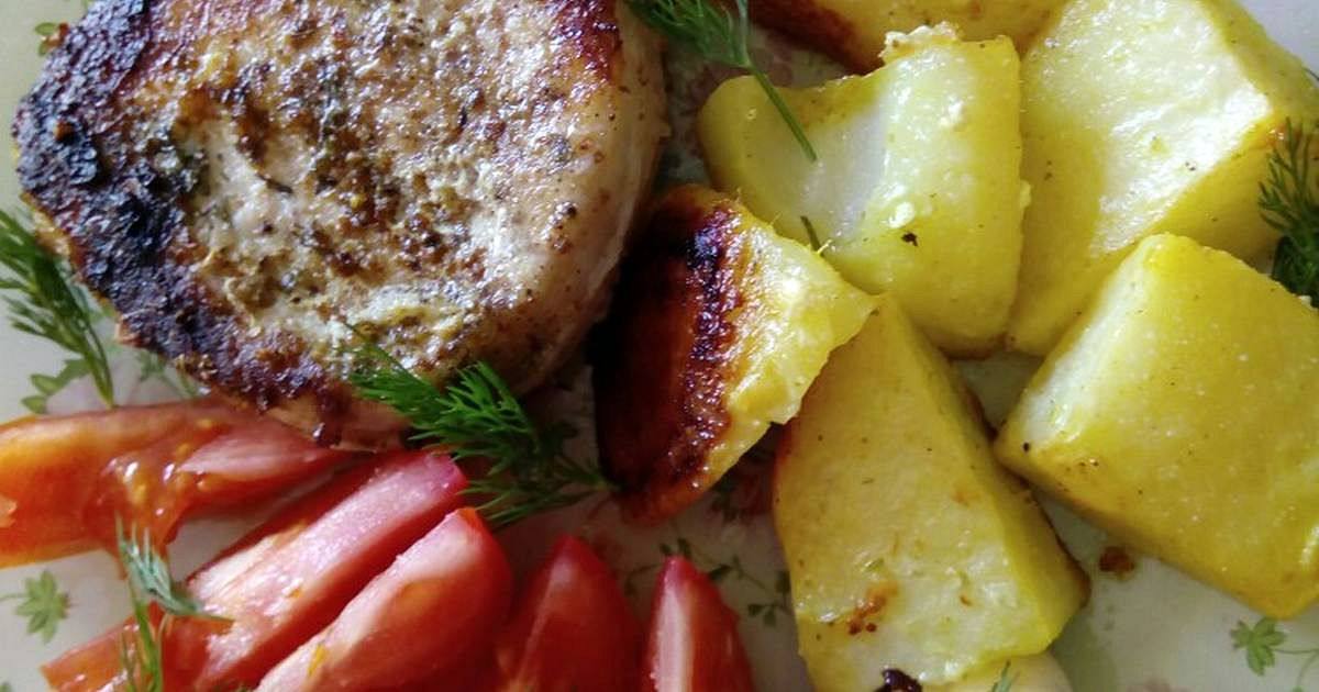 Рецепт Мясо в духовке с картошечкой Готовим Мясо Мясо в духовке с картошечкой