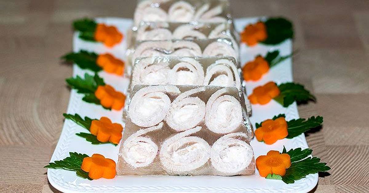 Рецепт Самое красивое заливное из мяса - праздничная закуска Готовим Мясо Самое красивое заливное из мяса - праздничная закуска