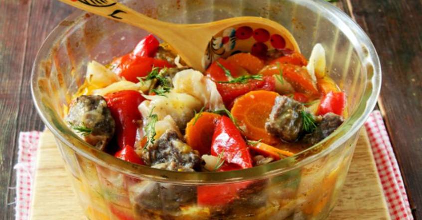 Рецепт Говядина с овощами в соусе ткемали шаг-3