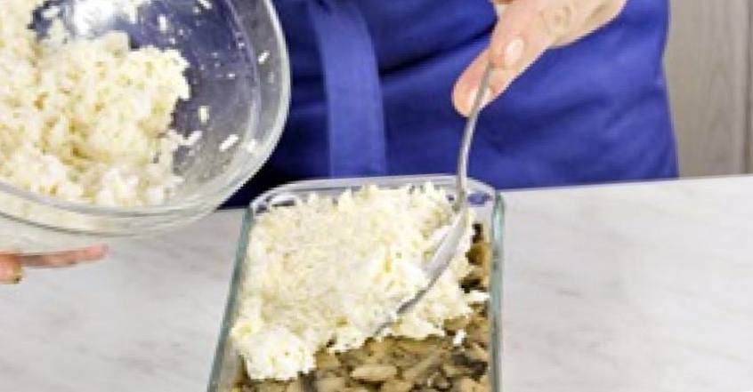 Рецепт Рисовый гратен с мясом и грибами  шаг-2