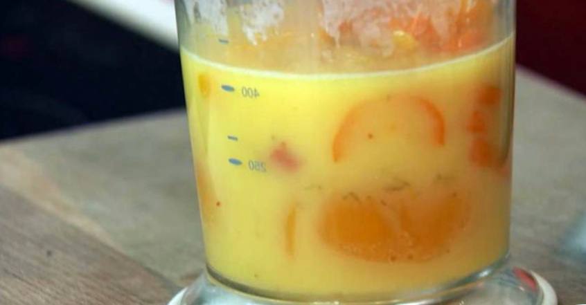 Рецепт Ромштекс в сложной панировке с персиковым соусом шаг-6