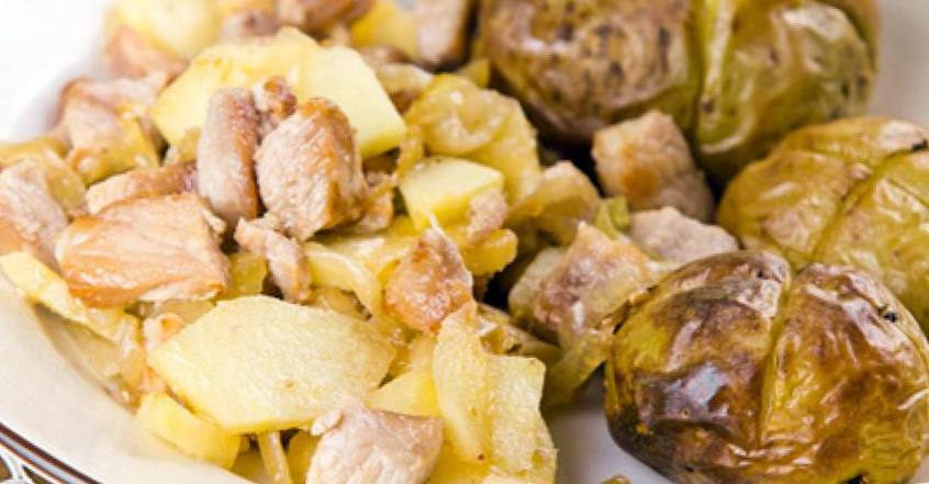Рецепт Свинина с яблоками и печеной картошкой шаг-1