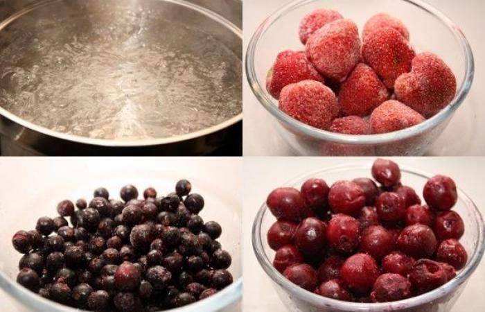 Рецепт Морс из замороженных ягод с медом шаг-1