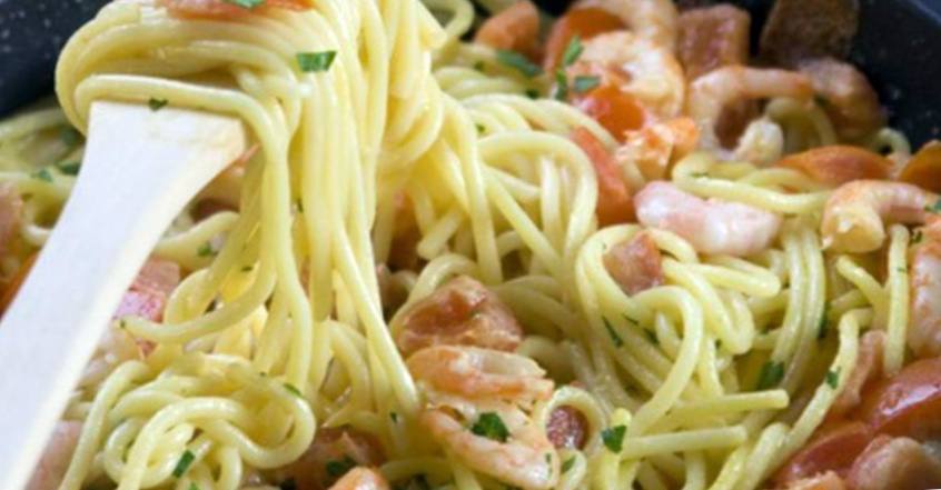 Рецепт Спагетти с креветками шаг-3