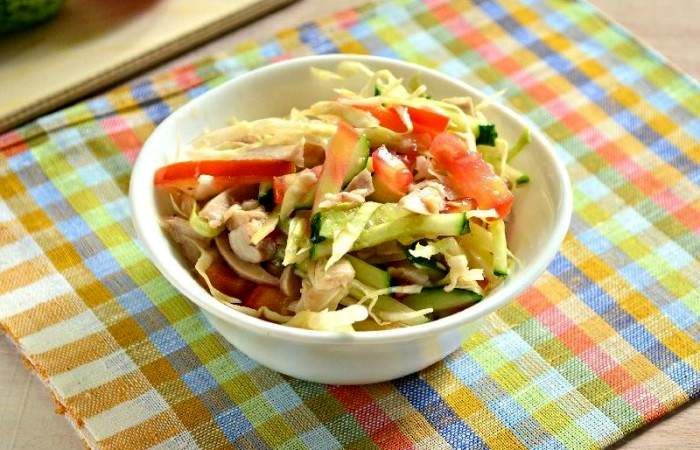 Рецепт Овощной салат с курицей Готовим Салаты Овощной салат с курицей