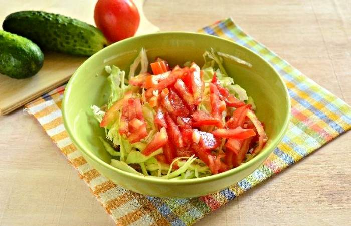 Рецепт Овощной салат с курицей  шаг-4