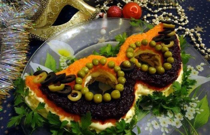 Рецепт Салат "Новогодняя маска" Готовим Салаты Салат "Новогодняя маска"