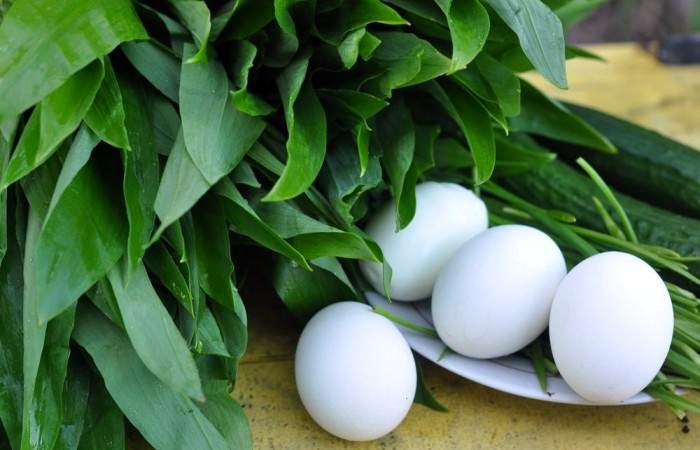 Рецепт Салат из черемши с огурцами и яйцами шаг-1