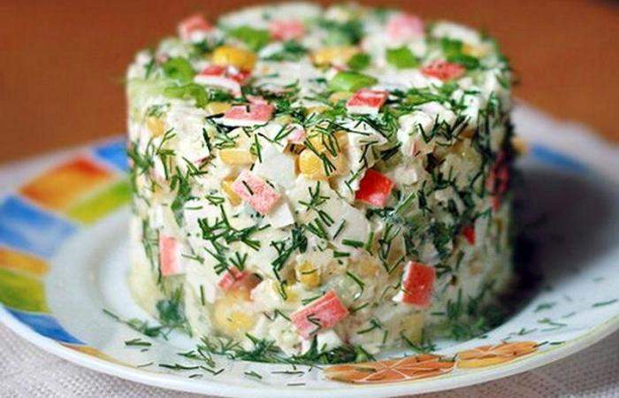 Рецепт Салат из крабовых палочек Готовим Салаты Салат из крабовых палочек