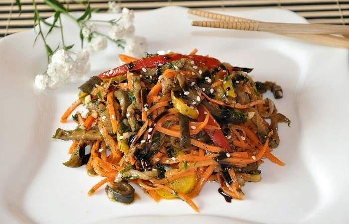 Рецепт Салат с баклажанами, морковью и перцем шаг-5