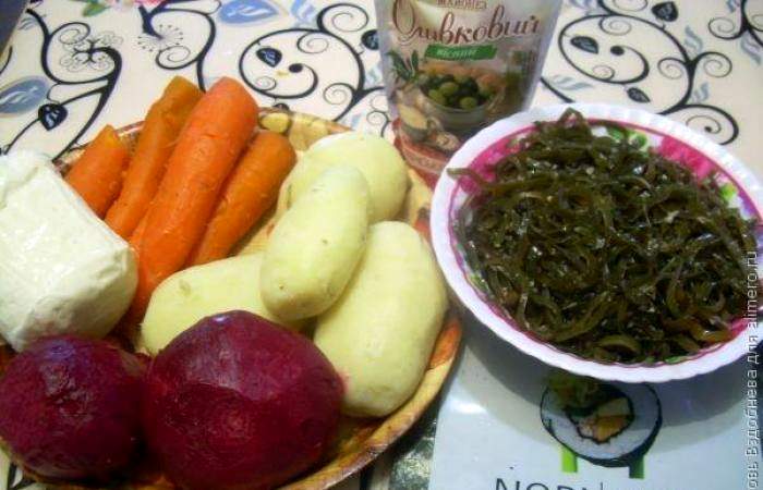Рецепт Слоеный салат с водорослями шаг-1