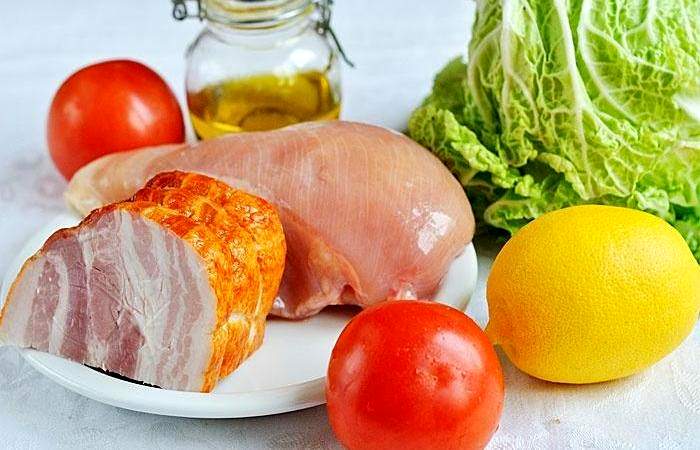 Рецепт Теплый салат с беконом шаг-1