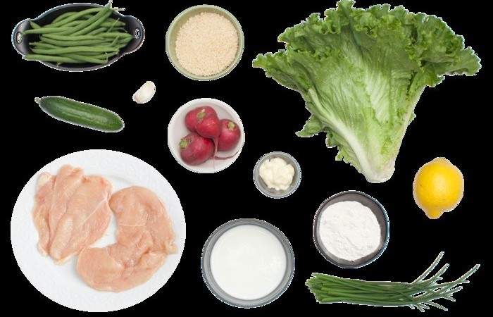 Рецепт Зеленый салат с курицей шаг-1