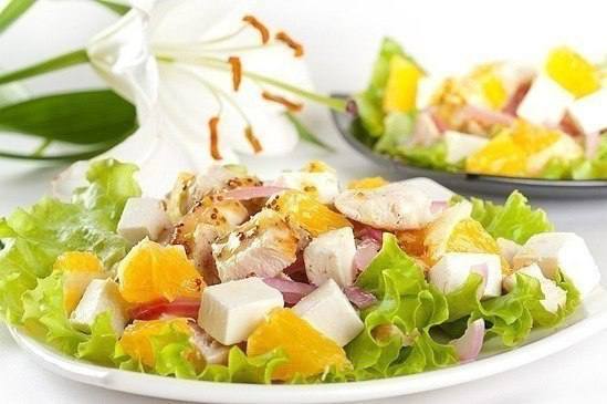 Рецепт Салат с апельсинами куриным филе и сыром фета Готовим Салаты Салат с апельсинами куриным филе и сыром фета