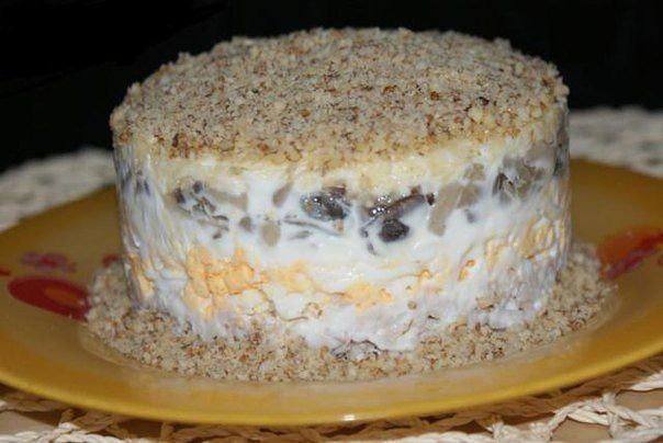 Рецепт Салат с курицей и грецкими орехами Готовим Салаты Салат с курицей и грецкими орехами