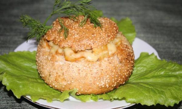 Рецепт Салат с мясом и картофелем в булочке Готовим Салаты Салат с мясом и картофелем в булочке