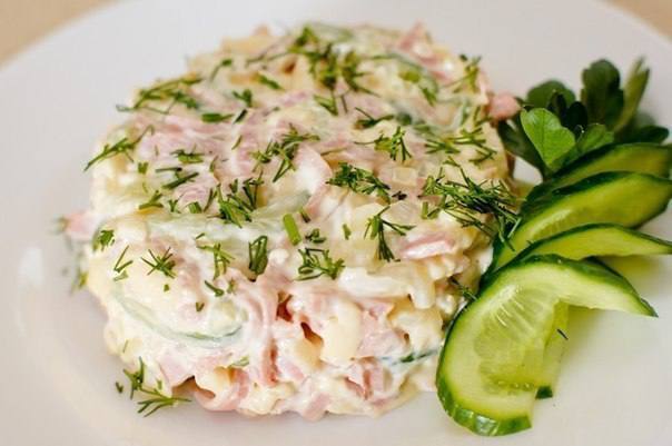 Рецепт Вкусный салат с ветчиной и сыром Готовим Салаты Вкусный салат с ветчиной и сыром