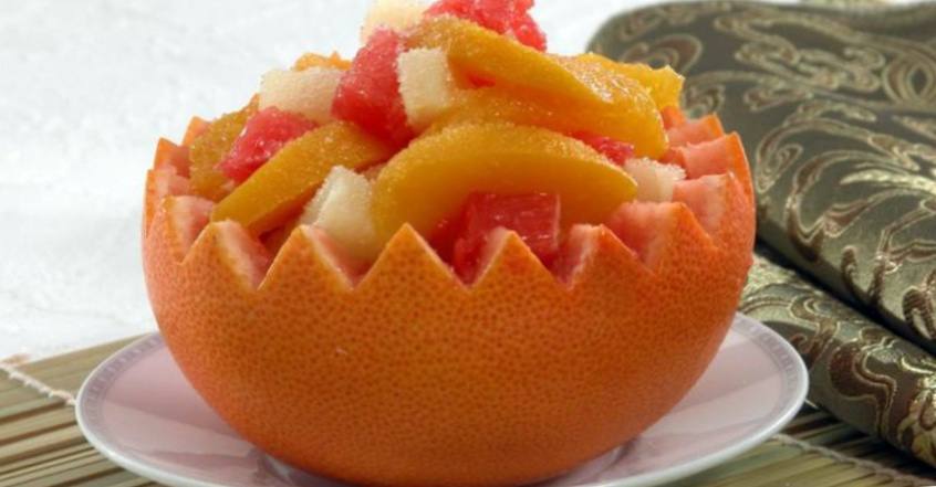 Рецепт Грейпфрутовые корзинки с фруктами шаг-1