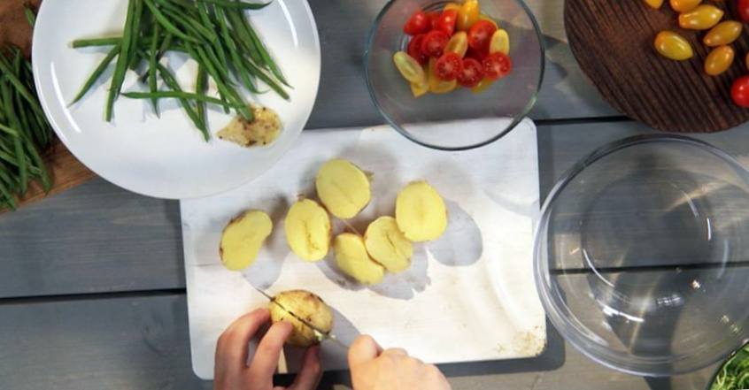 Рецепт Картофельный салат с зелёной фасолью  шаг-2