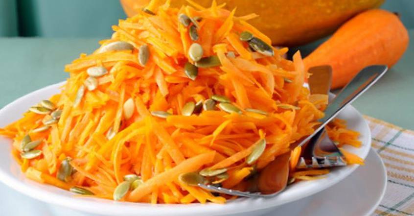 Рецепт Салат из тыквы и моркови с семенами тыквы шаг-1