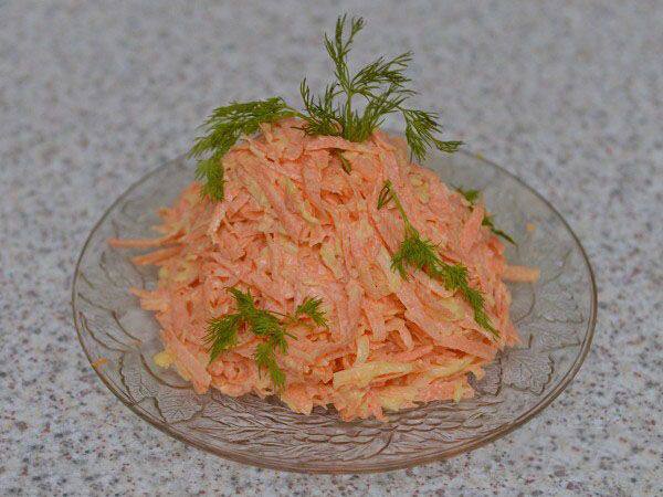 Рецепт Морковный салат с сыром и чесноком Готовим Салаты Морковный салат с сыром и чесноком
