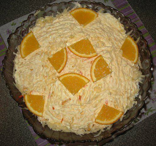Рецепт Салат «Апельсиновая курочка» Готовим Салаты Салат «Апельсиновая курочка»