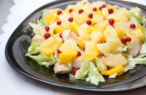 Рецепт Салат из курицы с ананасами Готовим Салаты Салат из курицы с ананасами