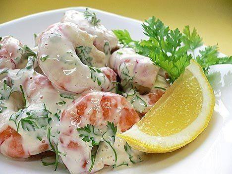 Рецепт Салат из мандаринов и креветок Готовим Салаты Салат из мандаринов и креветок