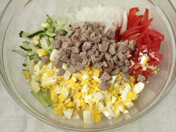 Рецепт Салат с говядиной и овощами шаг-5