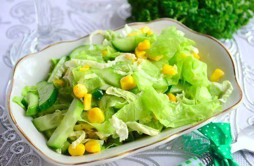Рецепт Салат с капустой, огурцами и кукурузой Готовим Салаты Салат с капустой, огурцами и кукурузой