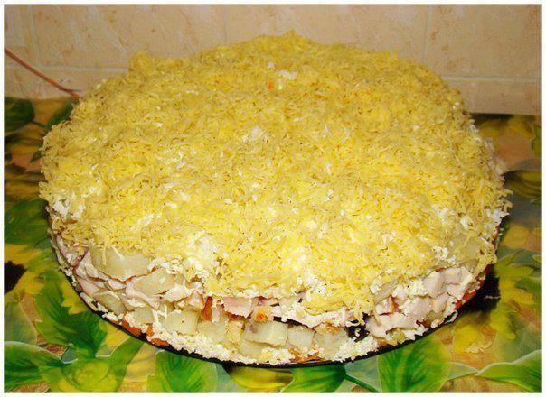 Рецепт Салат с копченной курицей, черносливом и сыром Готовим Салаты Салат с копченной курицей, черносливом и сыром