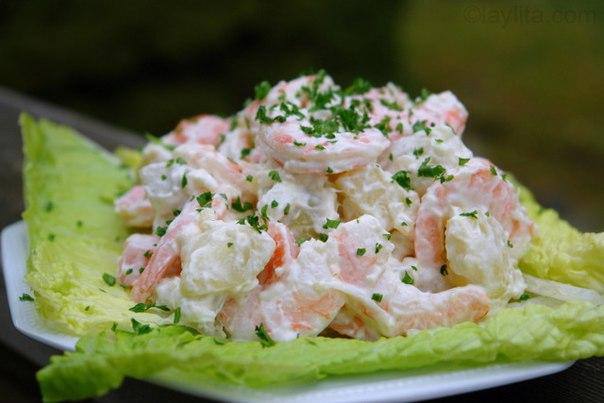 Рецепт Салат с креветками, огурцами и сыром Готовим Салаты Салат с креветками, огурцами и сыром