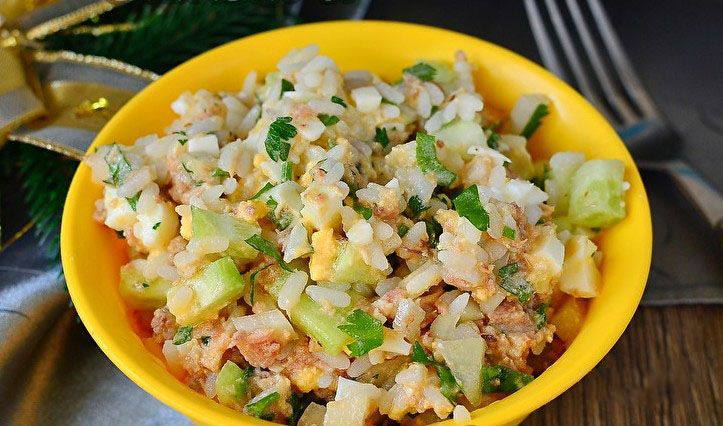 Рецепт Салат с тунцом и рисом Готовим Салаты Салат с тунцом и рисом